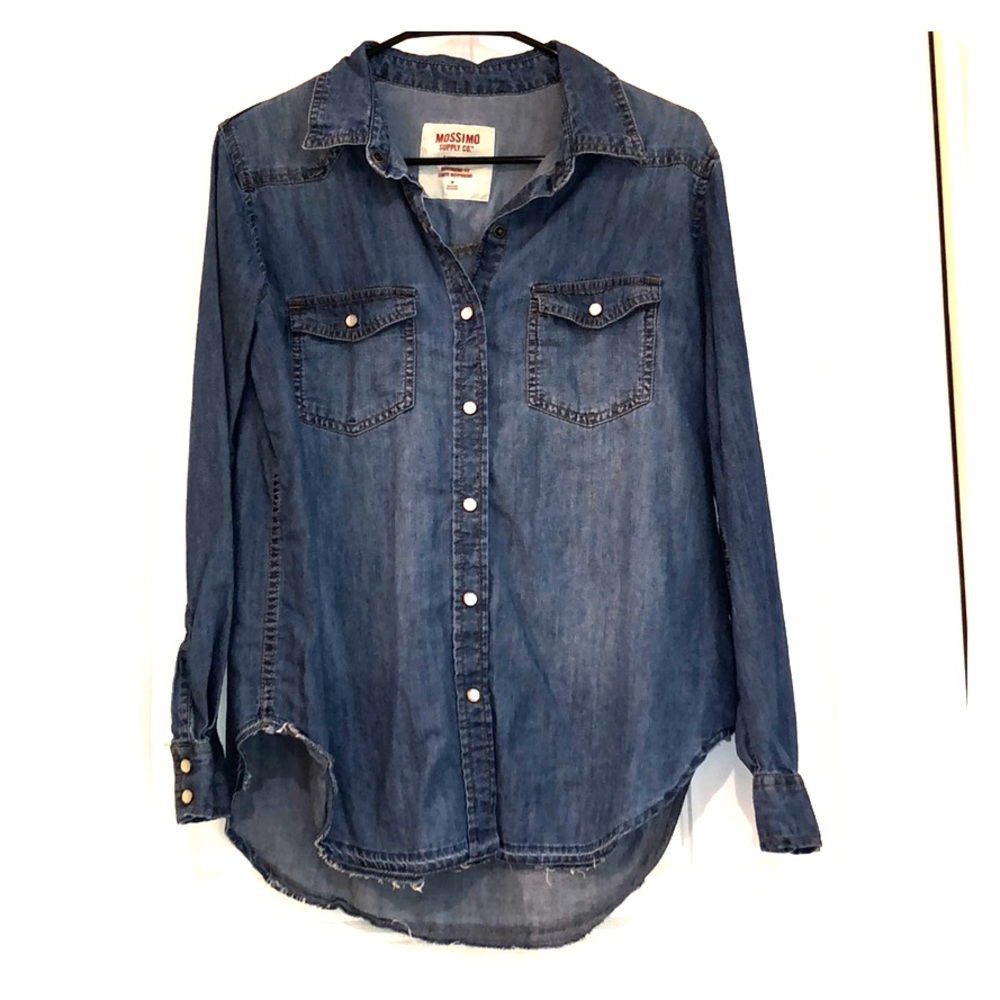 Boyfriend fit denim button up